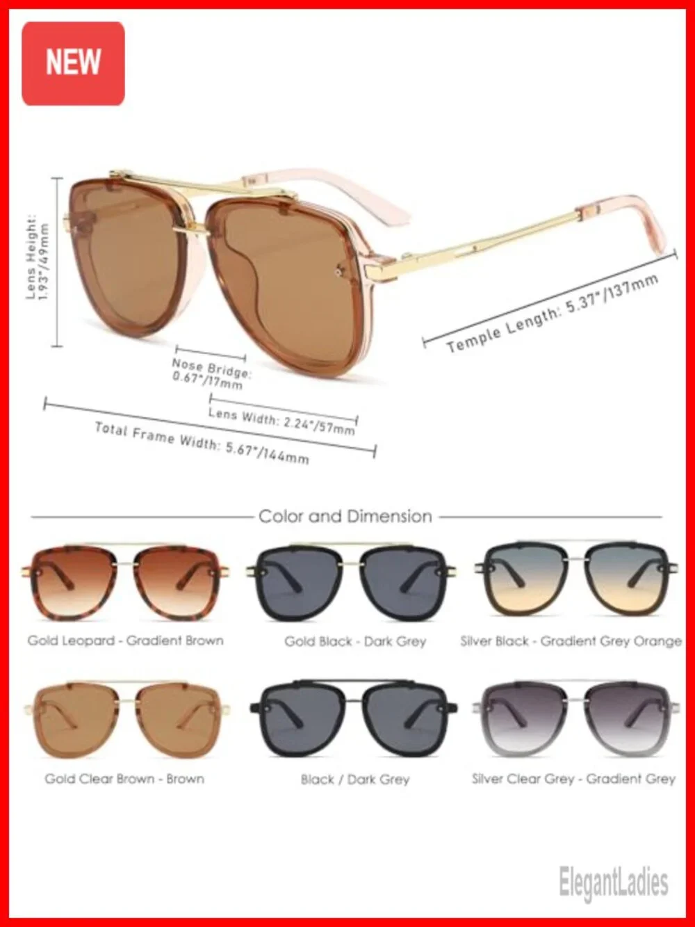 Vintage Metal Frame Square Sunglasses UV400 Protection Pilot Shades